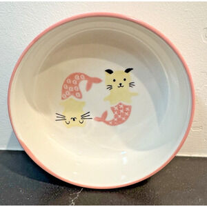 SIGNATURE HOUSEWARES Mercat Cat Bowl Stoneware 2 Mer-Kittys 4.75 x 1.75 1.25cups